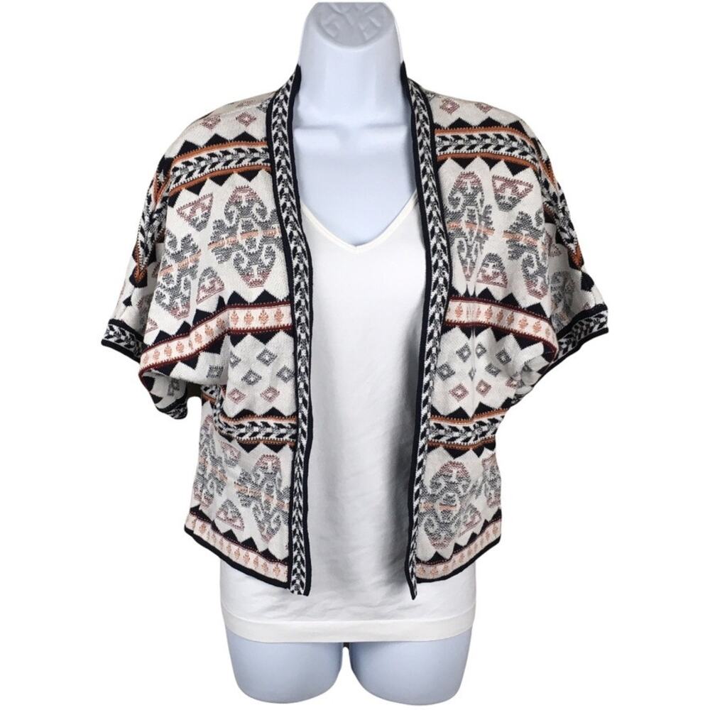 Atmosphere Cardigan Sweater Geometric Aztec Pattern‎ Open Front Dolman Women's S